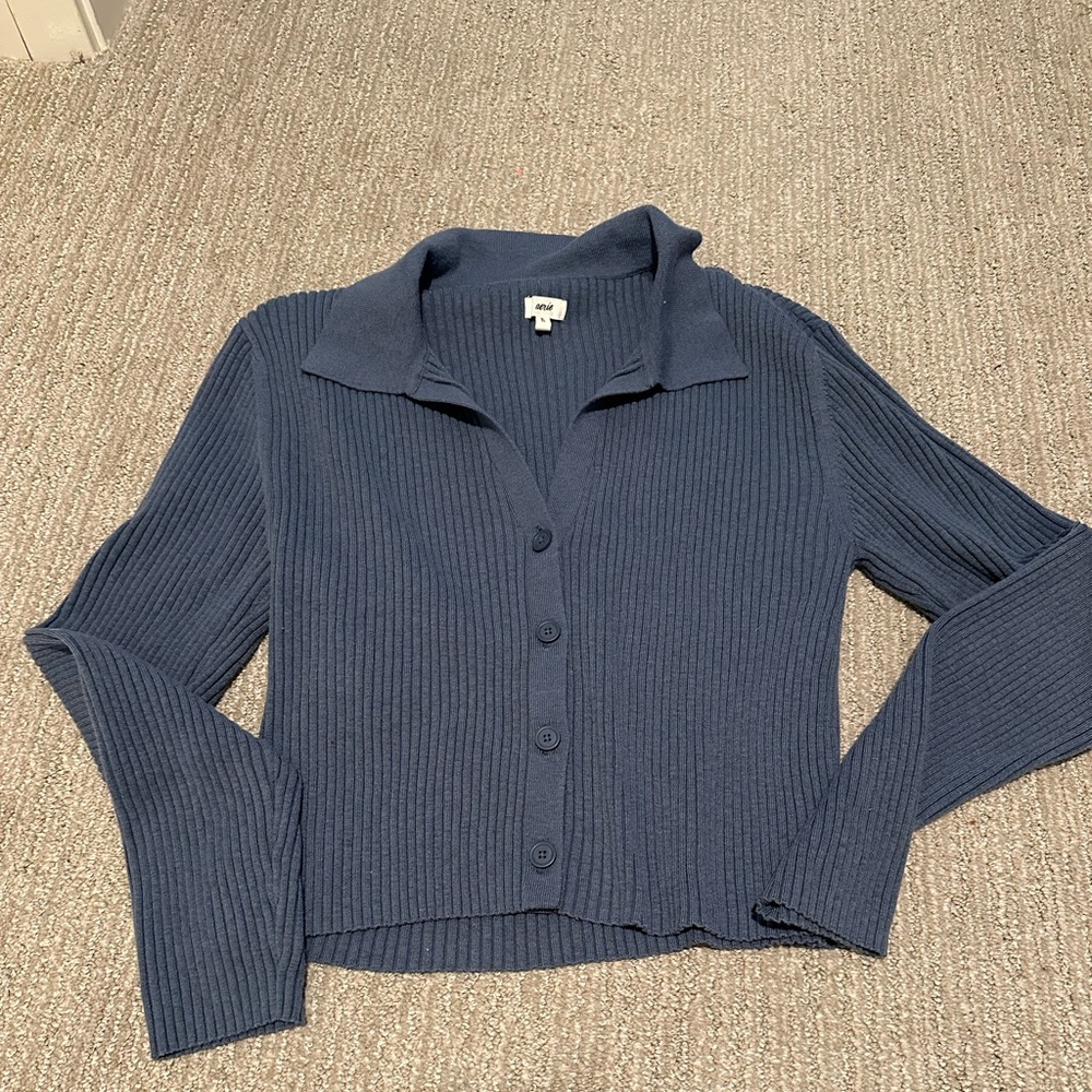 Aerie Button-Up Cropped Sweater